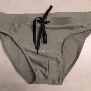 Olive green swim briefs